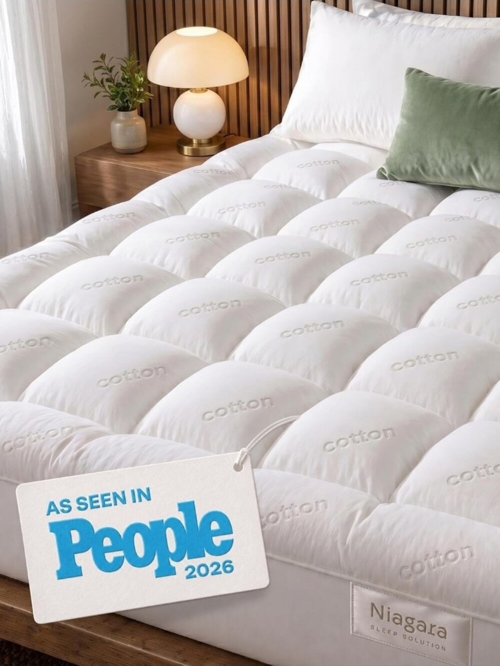 White Cotton Mattress Topper - Plush Comfort
